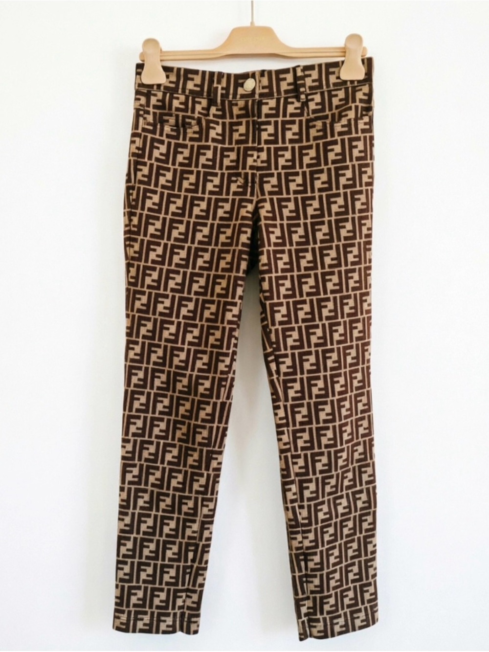 🚩steal Fendi Brown & Tan FF Monogram Trousers